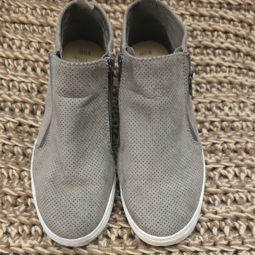 Time and Tru Gray Perforated Bootie